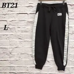 ビーティーイシビル【L】 スウェットパンツ サイドライン ロゴプリント ブラック