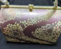 和装用バッグ 紫色 花柄
