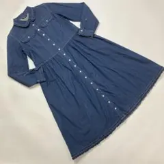 ピンクハウス ピコフリル使い ソフトデニムワンピース