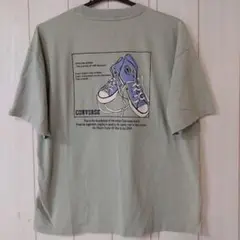 CONVERSE スニーカーイラスト Tシャツ 　ミントグリーン　メンズtシャツ