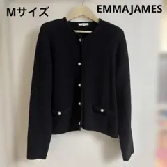 EMMAJAMES 黒のパールボタン付きカーディガン Mサイズ　美品