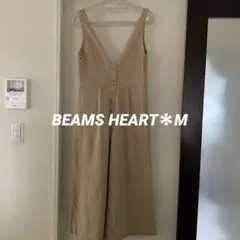 BEAMS HEART＊ロングサロペット＊ガウチョ風＊ノースリーブ＊ベージュ＊M