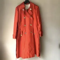 【美品】kate spade ケイトスペード 艶やかオレンジ トレンチコート
