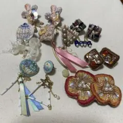 ハンドメイド　ピアス　刺繍作家