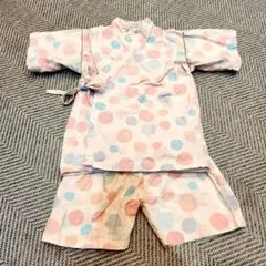 甚平 女の子 北欧水玉ピンク（100cm）