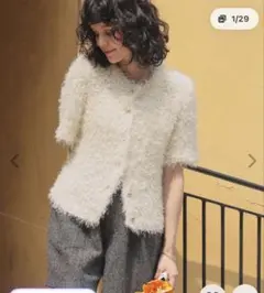 ニット セーター ハーフスリーブシャギーニットトップスのサムネイル