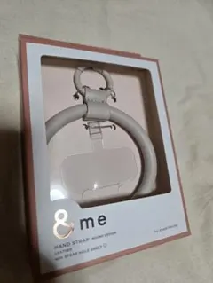 スマホ ハンドストラップ　レザーリング　グレージュ &me　ELECOM　719