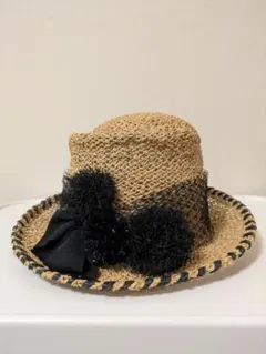 極美品】Yukiko Hasegawa 作家物 ハット 黒 リボン チュール - メルカリ