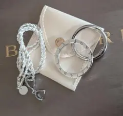 【美品】ブルガリ キーリング シルバーネックレス コンパクトジュエリーケース付