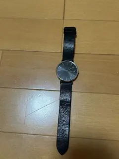 COACH アナログ時計 黒　ブラックレザー