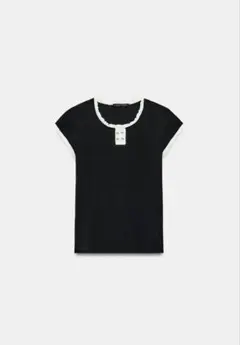 ZARA コントラストパイピングトップス Tシャツ