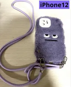 中古品　iPhone12モフモフモンスター　ストラップケース
