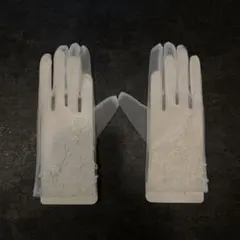 ウェディンググローブ ホワイト シフォン刺繍