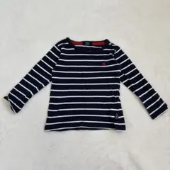 POLO ネイビーと白のストライプ長袖カットソー　キッズ100センチ