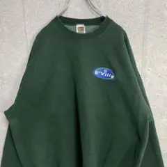 フルーツオブザルーム　USA製 企業ロゴ刺繍　グリーンスウェット　2XL