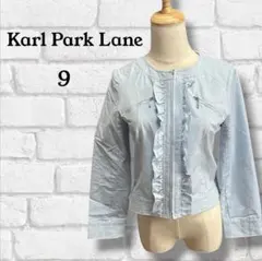 Karl Park Lane 薄手ノーカラージャケット デニム風 ブルー系 9号のサムネイル