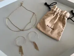 BEAMS ネックレス＆ピアスセット ゴールドのサムネイル