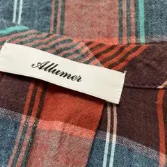 ALLUMER コットンチェックワンピース、羽織り