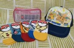 ポケモン ピカチュウ カイリュー 帽子 キャップ 靴下 セット
