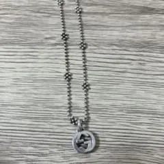 GUCCIネックレスインターロッキング　GG フラワーモチーフ　シルバー