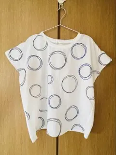 ドルマン刺繍フレンチスリーブTシャツ　ホワイト　Mサイズのサムネイル