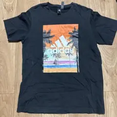 adidas ビーチ風景プリント Tシャツ