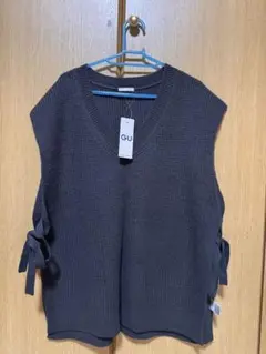 GU ダークグレー ニットベスト L レディース 新品未使用