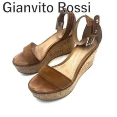 ジャンヴィトロッシ Gianvito Rossi サンダル ウェッジソール 茶のサムネイル