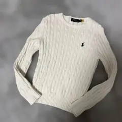【美品】POLO RALPH LAUREN アイボリー ケーブルニット Sサイズ