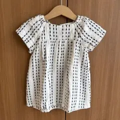 H&M ドット柄 半袖ワンピース 9M