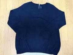 ネイビー 長袖ニットセーター 背面ジッパー付きjournalstandard