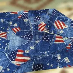 アメリカ国旗デザイン綿生地 100✕110