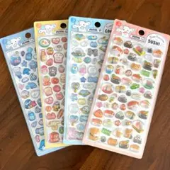 1）4枚セット ぷくぷくシール 3D ぷっくり 立体 シール レジン 樹脂