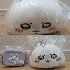 ちいかわ★もっちる ねそべりBIGぬいぐるみ、パスケース、シリコンポーチ