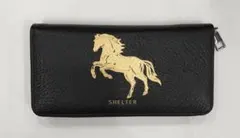 新品 SHELTER ゴールド馬柄ブラック長財布のサムネイル