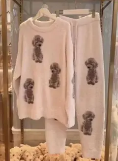 新品ジェラートピケプードルルームウェアピンク上下