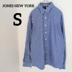 美品❤JONES NEW YORK 【S】青と白のストライプ 長袖シャツ