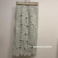 basement online 花柄レース ロングタイトスカート ライトグリーンのサムネイル