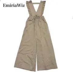 EmiriaWiz【エミリアウィズ】フリルサロペット ベージュ ワイドパンツ Mのサムネイル