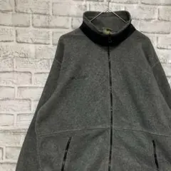 コロンビア　フリースジャケット　グレーM ロゴ刺繍アウトドア0212