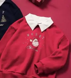 アプレレクール　クリスマスモチーフトレーナー　サンタ