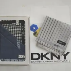 【新品未使用】DKNY ダナキャランメンズハンカチ3枚セット