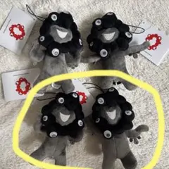 新品 タグ付き ミャクミャク ぬいぐるみ 2個セット ブラック 黒 紐付き