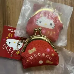 サンリオ　ハローキティ　ミニだるまチャイム　がま口ポーチ　2点セット
