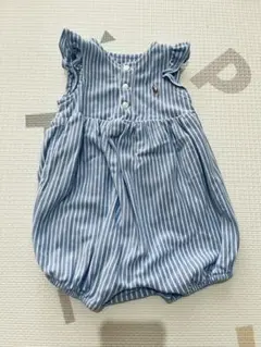 ラルフローレン 青白ストライプ ロンパース 70サイズ ノースリーブ