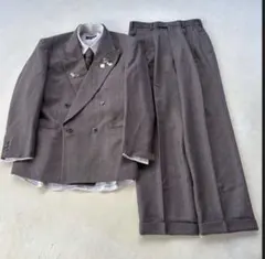 4点 セットアップ ダブルスーツ ダークブラウン ピンズ　VINTAGE