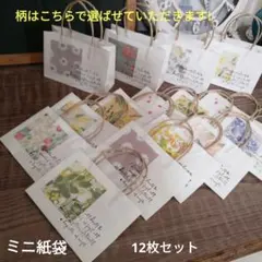 ハンドメイドミニ紙袋　花柄アソート　12枚セット