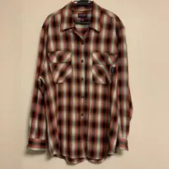 90s guess オンブレシャツ シャドーチェック レーヨン オープンカラー