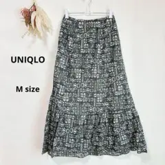 ユニクロ　UNIQLO IOLANI ロングスカート グリーン　M 総柄