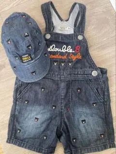 ダブルB デニ厶 サロペット ー90 キャップ付き